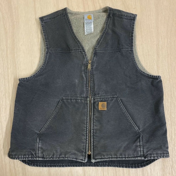 Carhartt duck Vest Fleece linear Jacket Mens XL - Picture 1 of 8